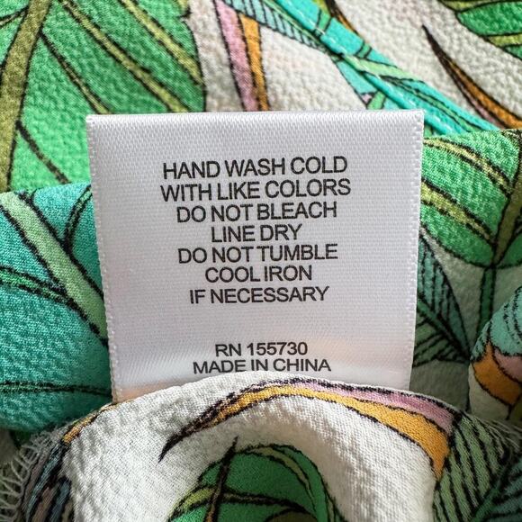 Rose + Olive Tank Top Womens 1X Multicolor Leaf Print Ruffle Strap Blouse NWT - Picture 14 of 16